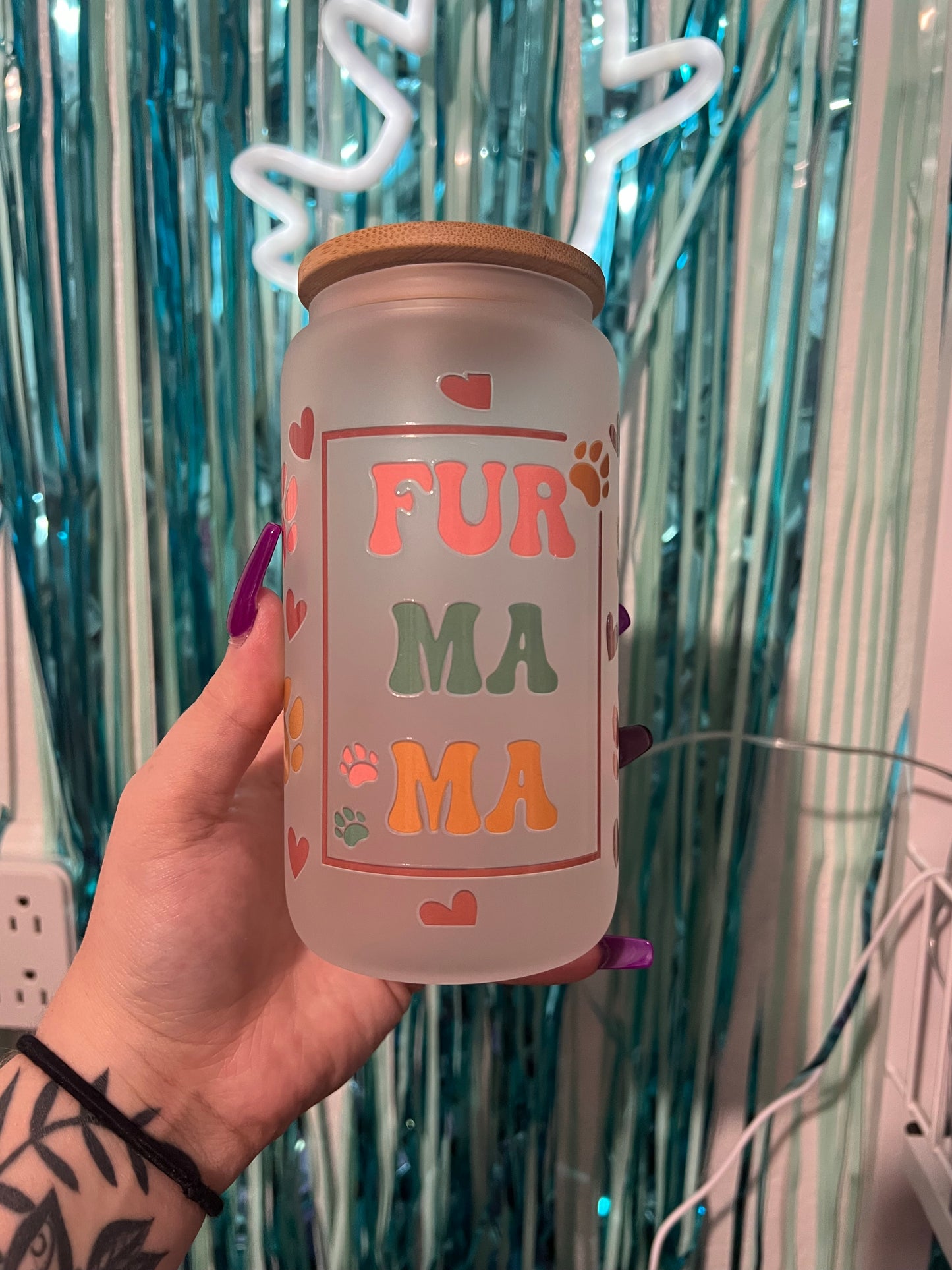 Fur mama glass can