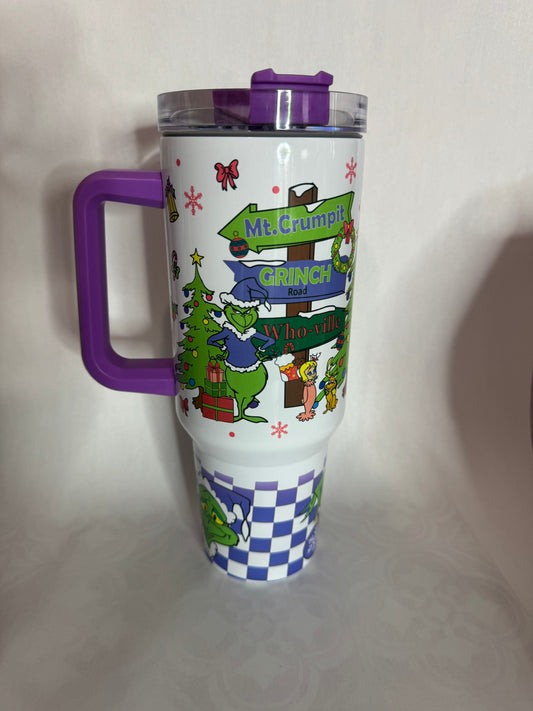 Purple green man 40oz tumbler