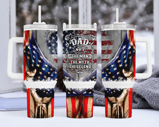 American flag dad 40oz tumbler