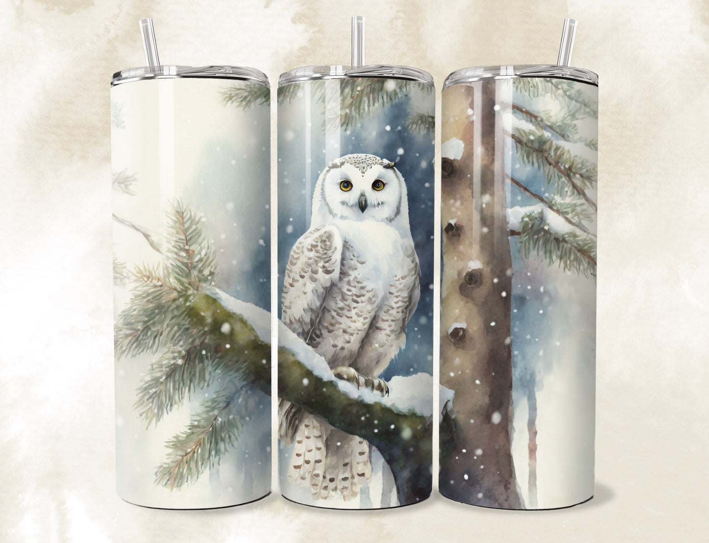 snowy owl 20oz tumbler