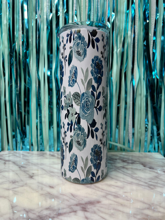 Blue Flower Tumbler